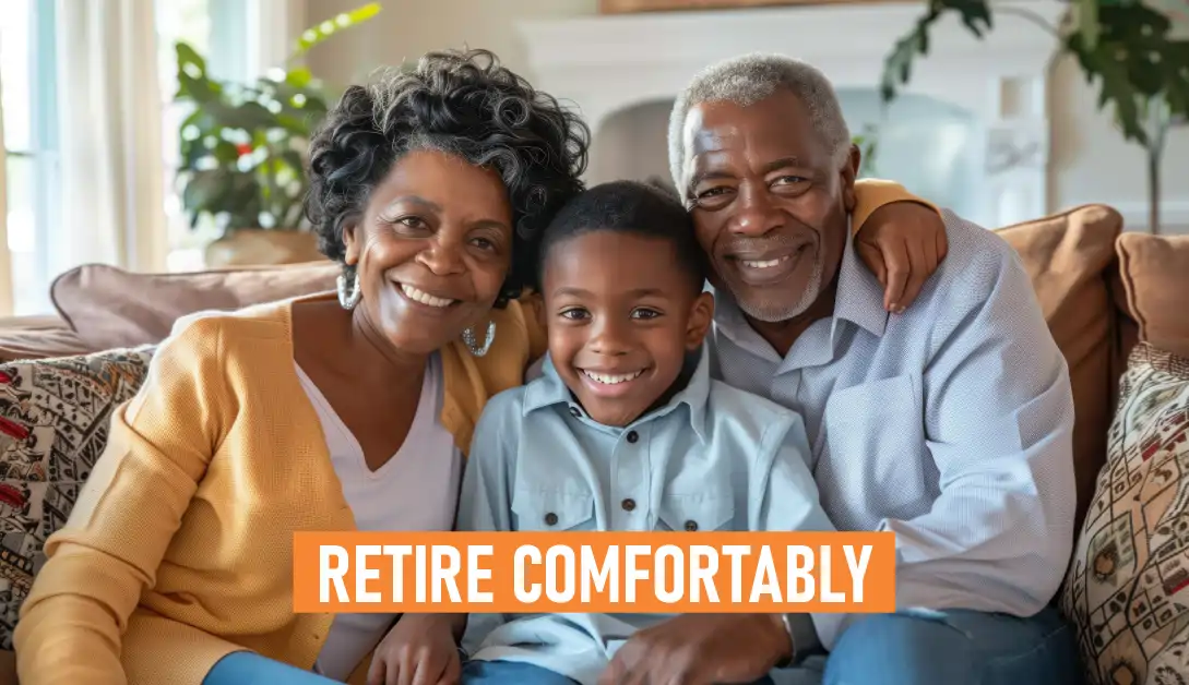 Retirement planning guide explaining how much to save for a comfortable retirement through investing and long-term financial security
